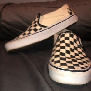 Black and off white checkered vans. Nice condition. Super cute